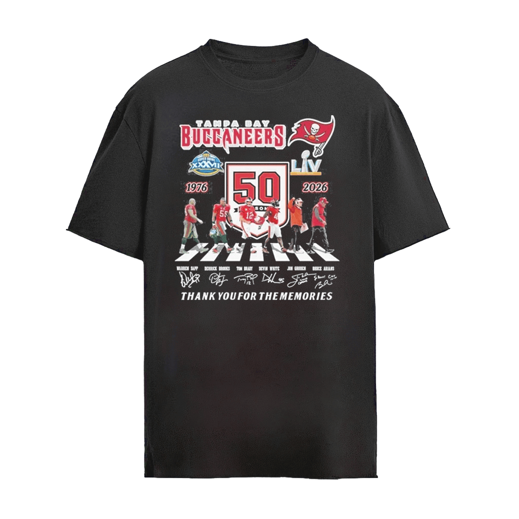Tampa Bay Buccaneers Abbey Road 50 Seasons 1976-2026 Shirt