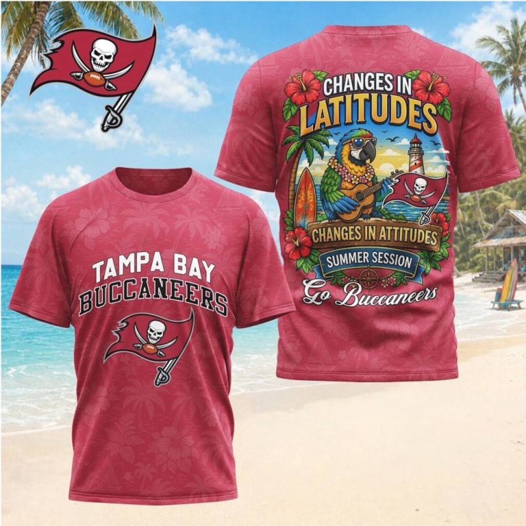 Tampa Bay Buccaneers Margaritaville Changes In Latitudes Summer T-Shirt Buccaneers Merch Gifts