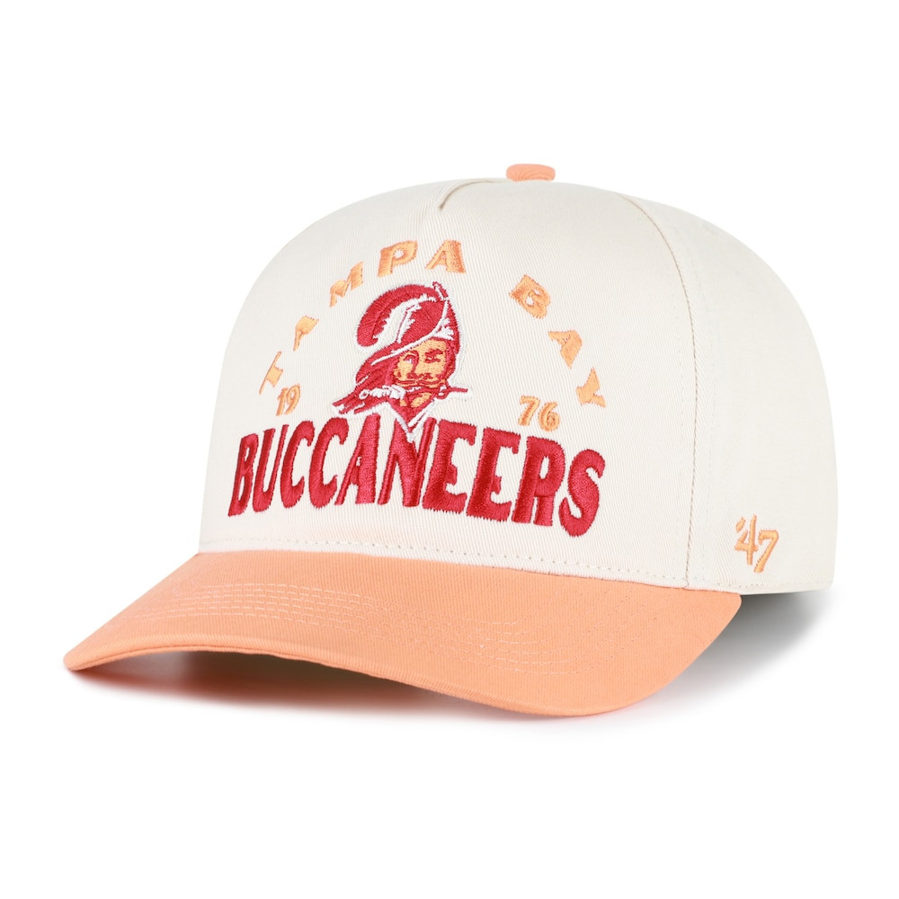 Tampa Bay Buccaneers Merch - Men's '47 Natural Throwback Arcitext Hitch Adjustable Hat - Football Fan Birthday Gift