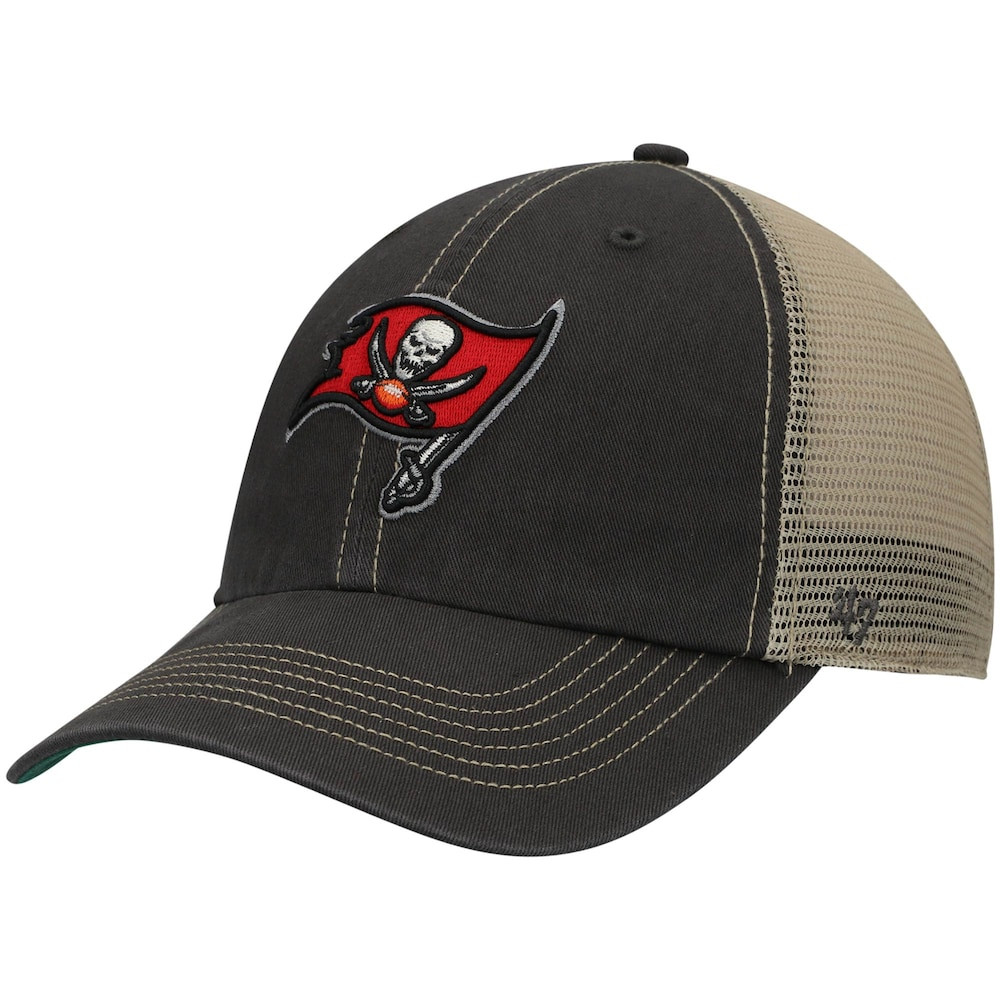 Tampa Bay Buccaneers Merch - Men's _47 Pewter Natural Trawler Trucker Clean Up Snapback Hat - American Football Gift Ideas