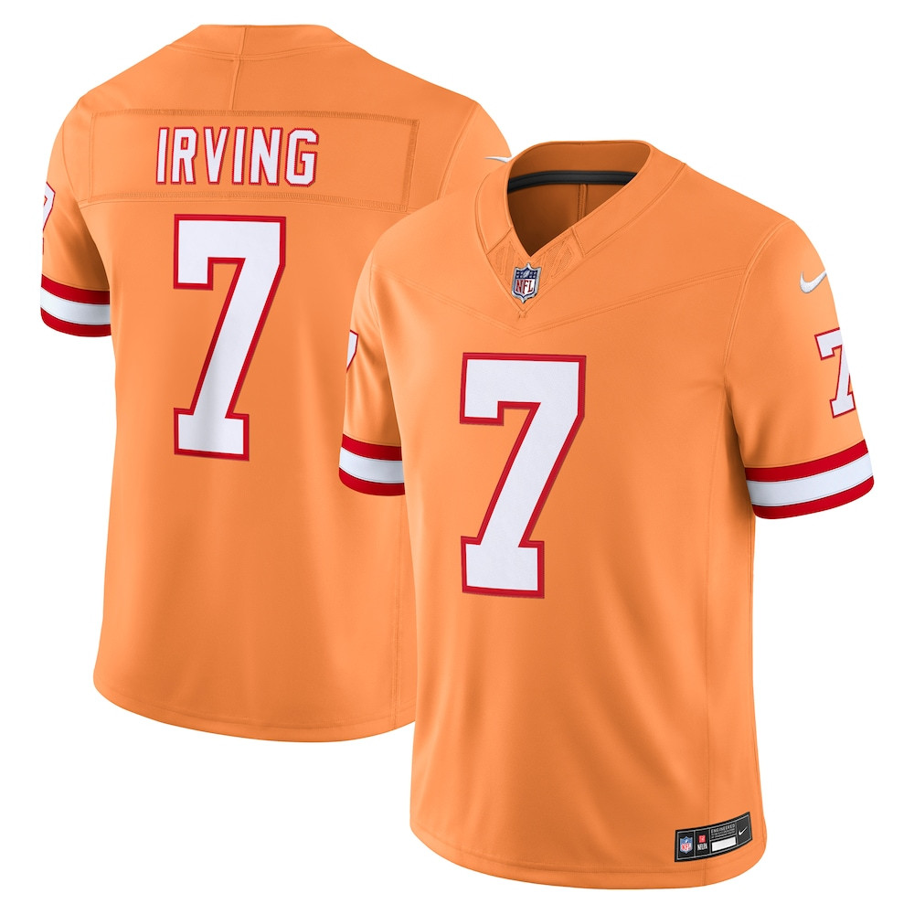 Tampa Bay Buccaneers Merch - Men's Bucky Irving Creamsicle Alternate Vapor F.U.S.E. Stitched Limited Jersey - Presents For Football Fans