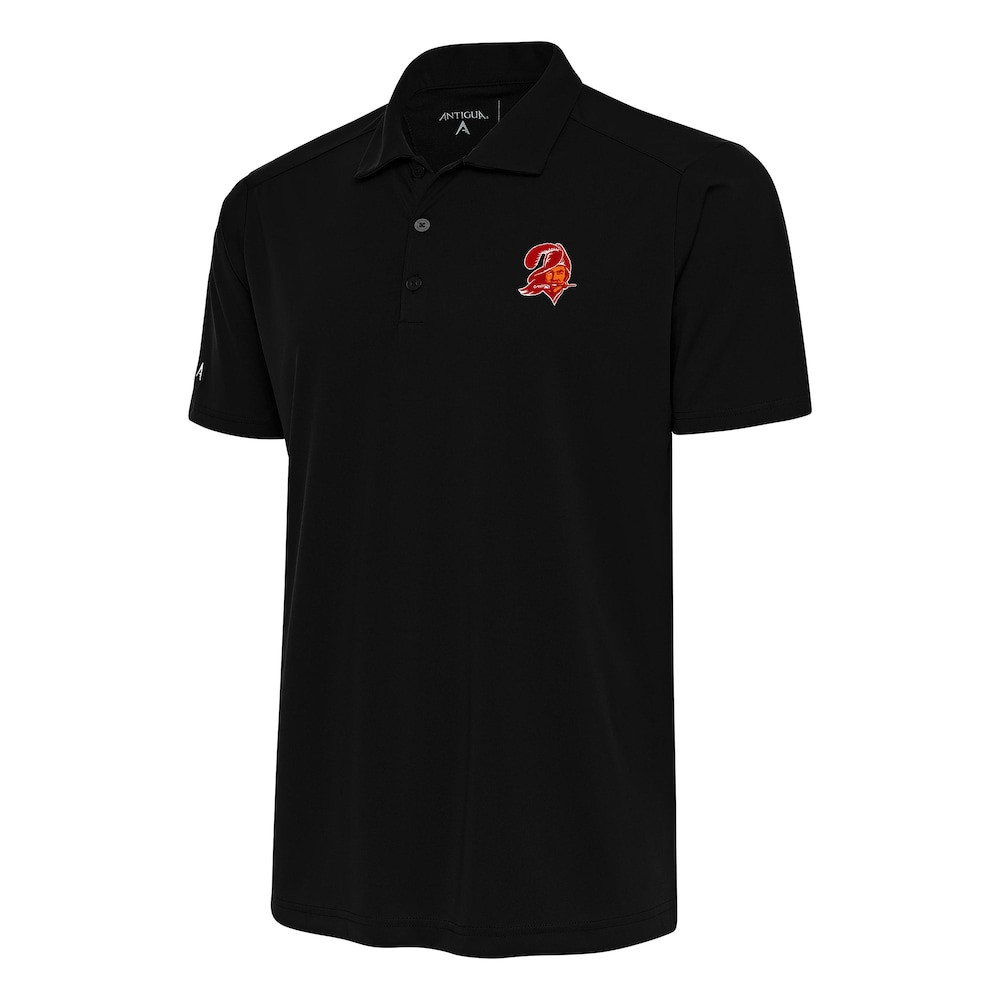Tampa Bay Buccaneers Merch - Men's Team Logo Throwback Tribute Polo, Black - Antigua - Gift For Football Fans