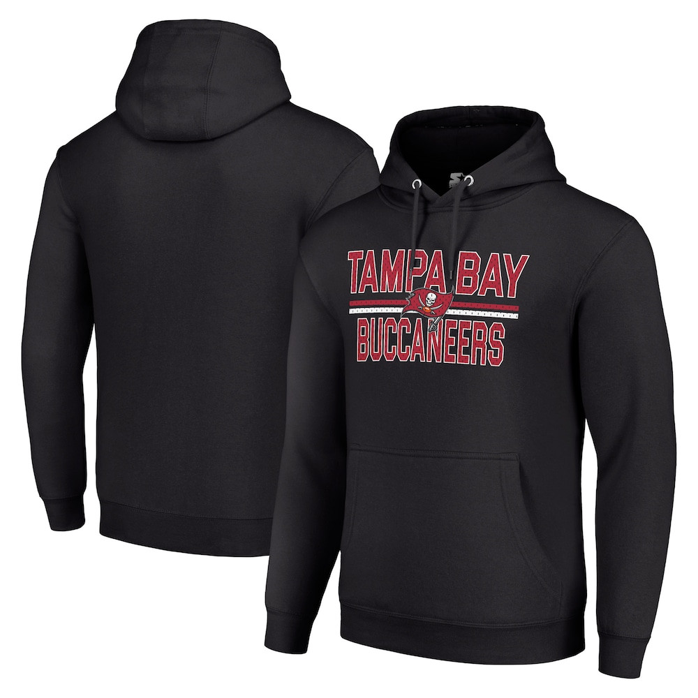 Tampa Bay Buccaneers Merch - Unisex Team Mesh Print Graphic Hoodie, Black - Starter - Football Present Ideas