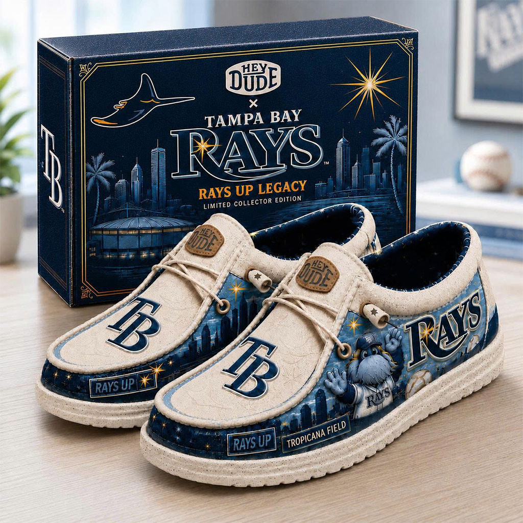 Tampa Bay Rays Merch 2026 Rays Up Legacy Hey Dude Shoes Tropicana Field Loafers Baseball Gifts