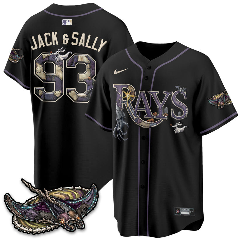 Tampa Bay Rays Merch X Nightmare Halloween Jack And Sally Baseball Jersey Rays Fan Gift