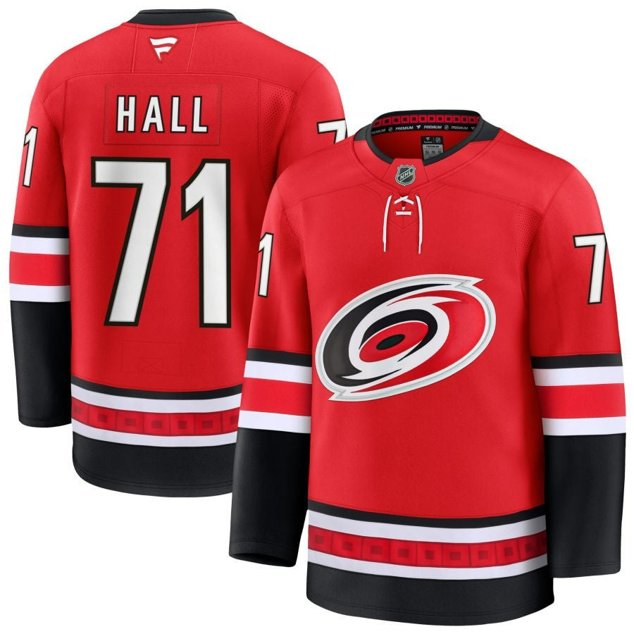 Taylor Hall Carolina Hurricanes 2025 Red Alternate Premium Jersey 1 Taylor Hall Carolina Hurricanes 2025 Red Alternate Premium Jersey