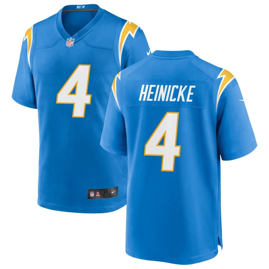 Taylor Heinicke Los Angeles Chargers 2025 Game Jersey - Powder Blue