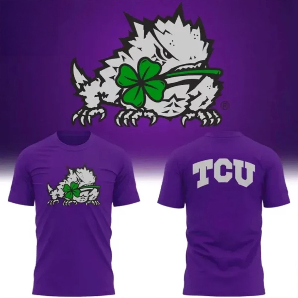 TCU Horned Frogs x Ireland Special E Logo Two Sided T-Shirt Father's Day Gifts For Husband
