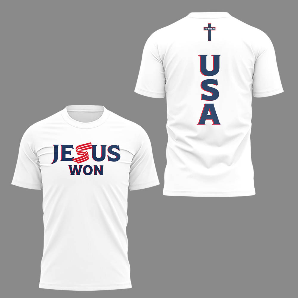 Team USA Baseball Jesus Won T-Shirt 2026 USA World Baseball Classic Merch Fan Gear White
