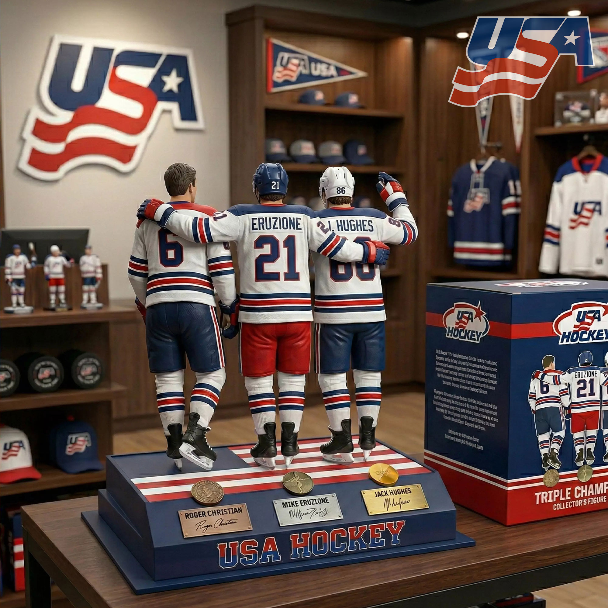 Team USA Hockey Triple Champ Acrylic Plaque 2026 Team USA Hockey Merch Olympics