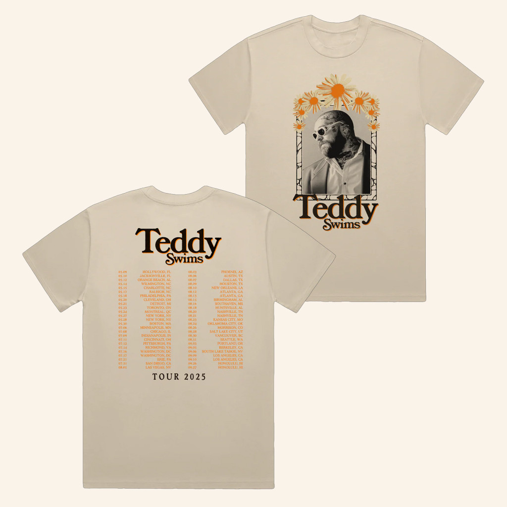 Teddy Swims Merch Daisy Photo Dateback T-Shirt Cool Gifts For Music Lovers