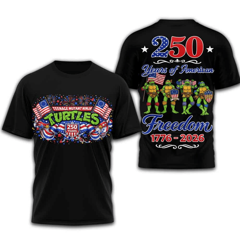Teenage Mutant Ninja Turtles 250 Years Of American Freedom Shirt 2026 TMNT Merch 4th July Gifts