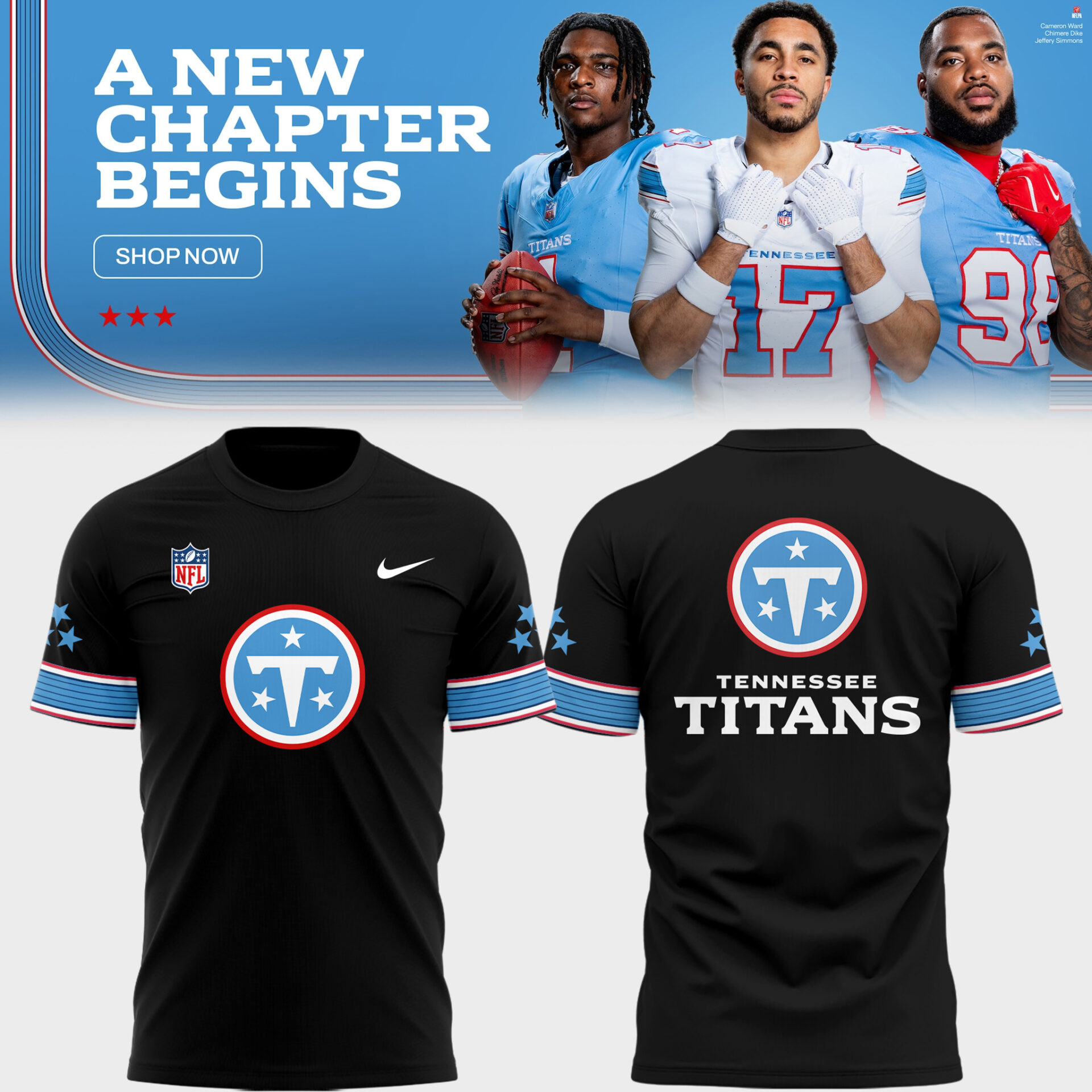 Tennessee Titans Football New Chapter T-Shirt Titans Merch Gift Ideas For Fans