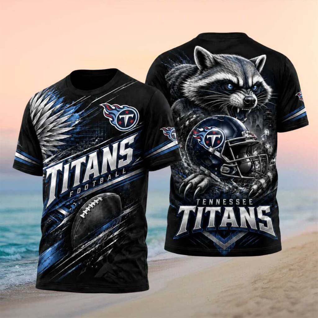 Tennessee Titans Football Raccoon Mascot Graphic T-Shirt Titans Football Merch Fan Gifts