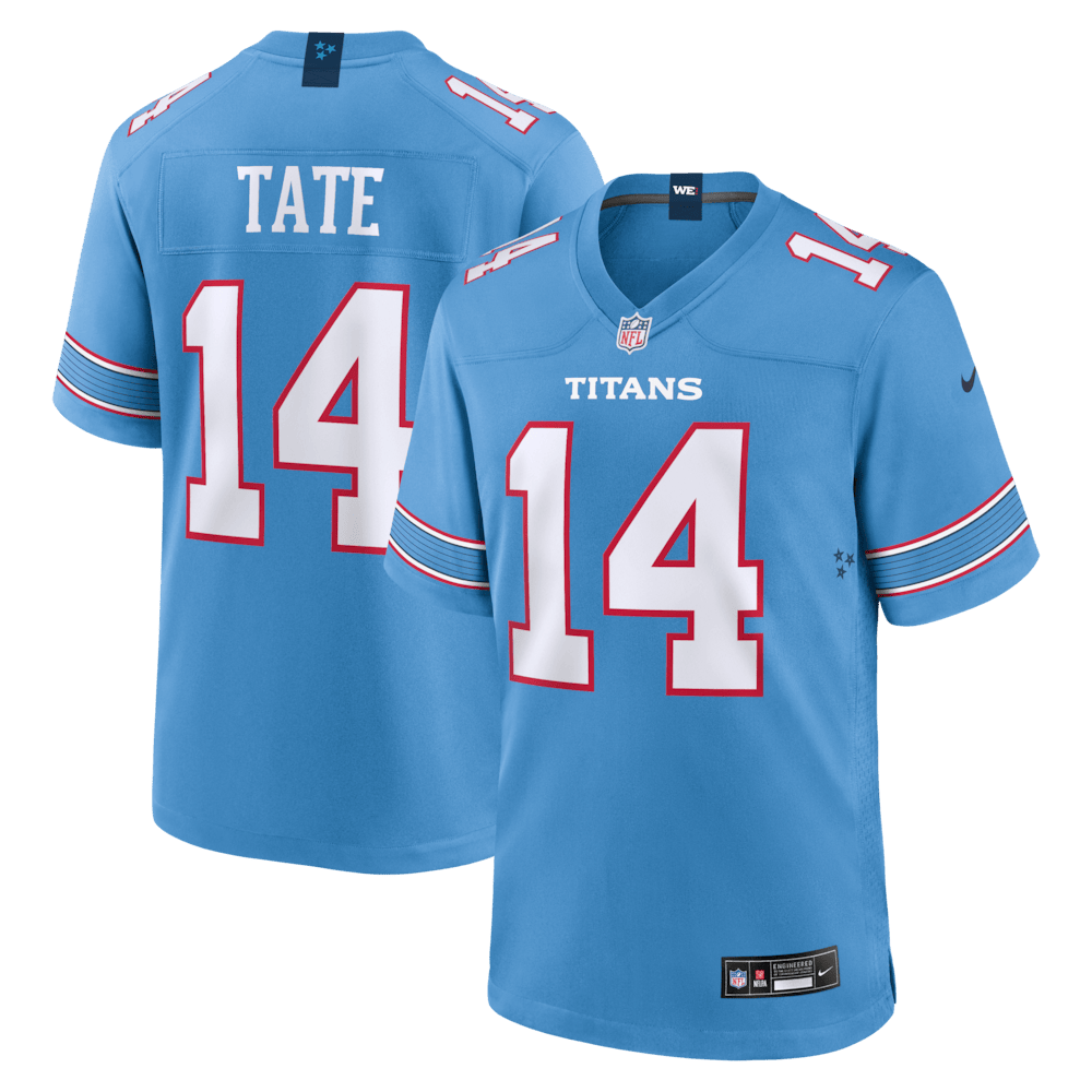 Tennessee Titans Merch - Men's Carnell Tate Light 2026 NFL Draft First Round Pick No. 4 Team Game Jersey, Blue - Best Football Gifts For Adults