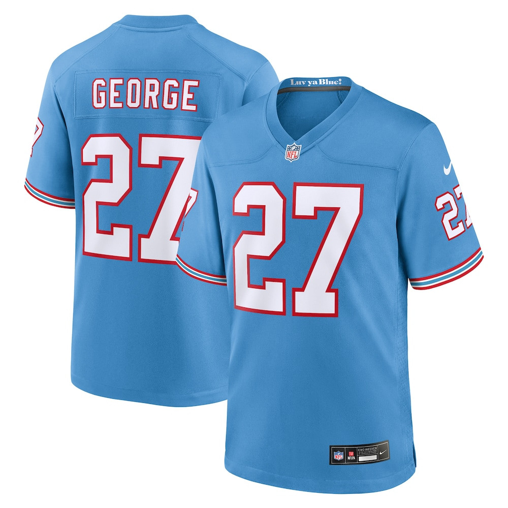 Tennessee Titans Merch - Men's Eddie George Light Retired Player Alternate Game Jersey, Blue  - American Football Fan Gifts