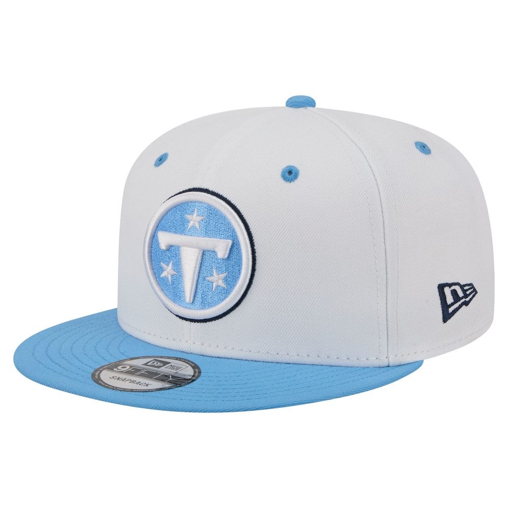 Tennessee Titans Merch - Men's Light 9FIFTY Snapback Hat, White Blue - New Era - Gift For Football Fans