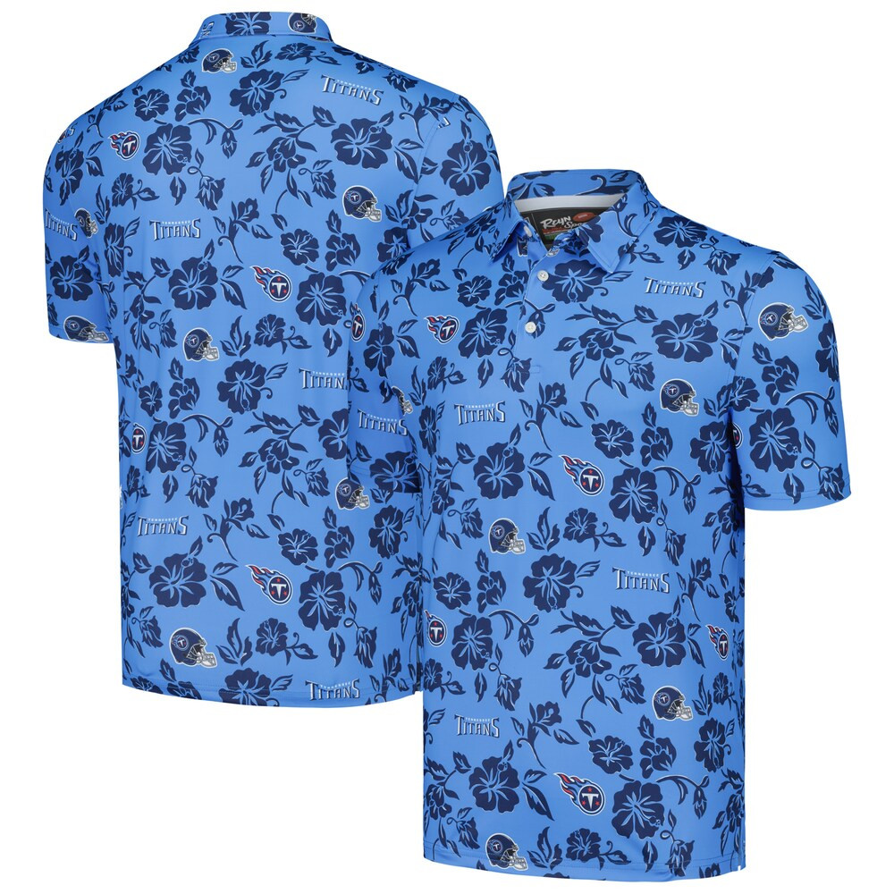 Tennessee Titans Merch - Men's Reyn Spooner Light Pua Performance Polo, Blue - Football Fan Present Ideas
