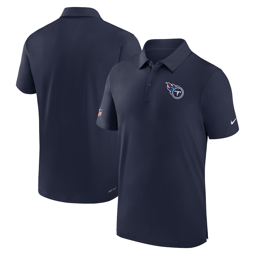 Tennessee Titans Merch - Men's Sideline Coaches Performance Polo, Navy - Cool Football Gift Ideas