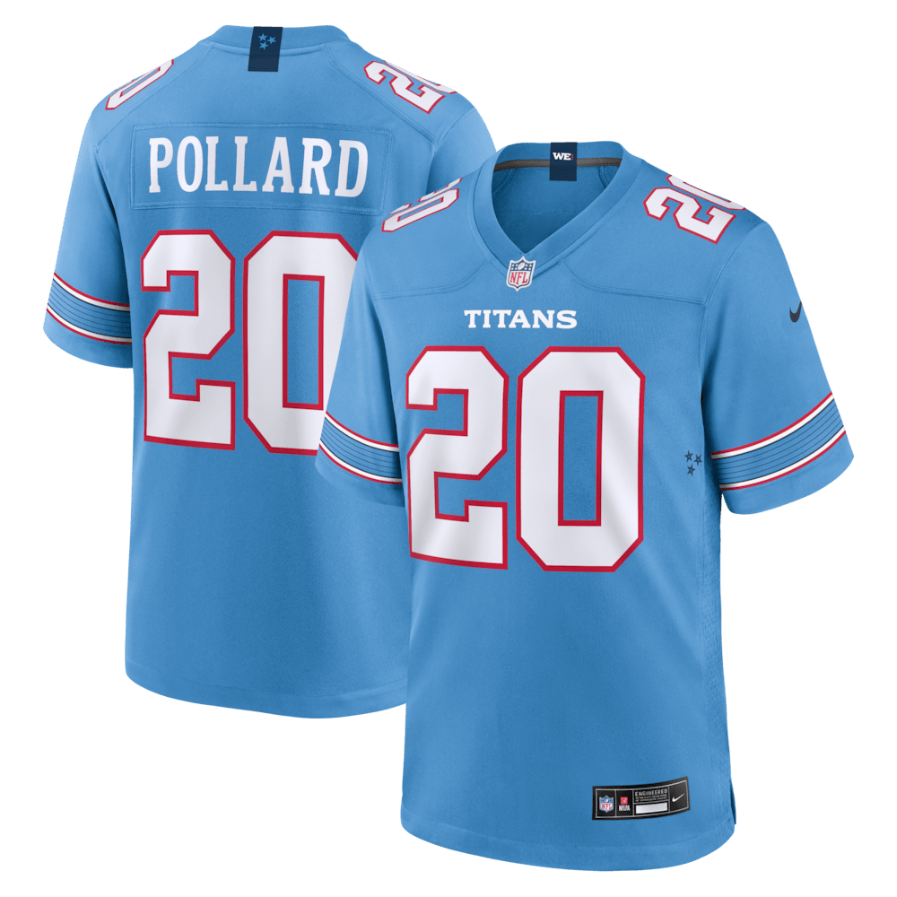 Tennessee Titans Merch - Men's Tony Pollard Light Game Jersey, Blue - Football Based Gifts