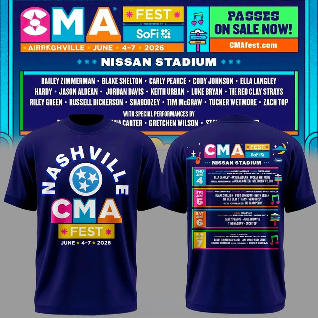 Tennessee Titans New Country Music Association Festival 2026 T-Shirt Nashville CMA Merch Gift