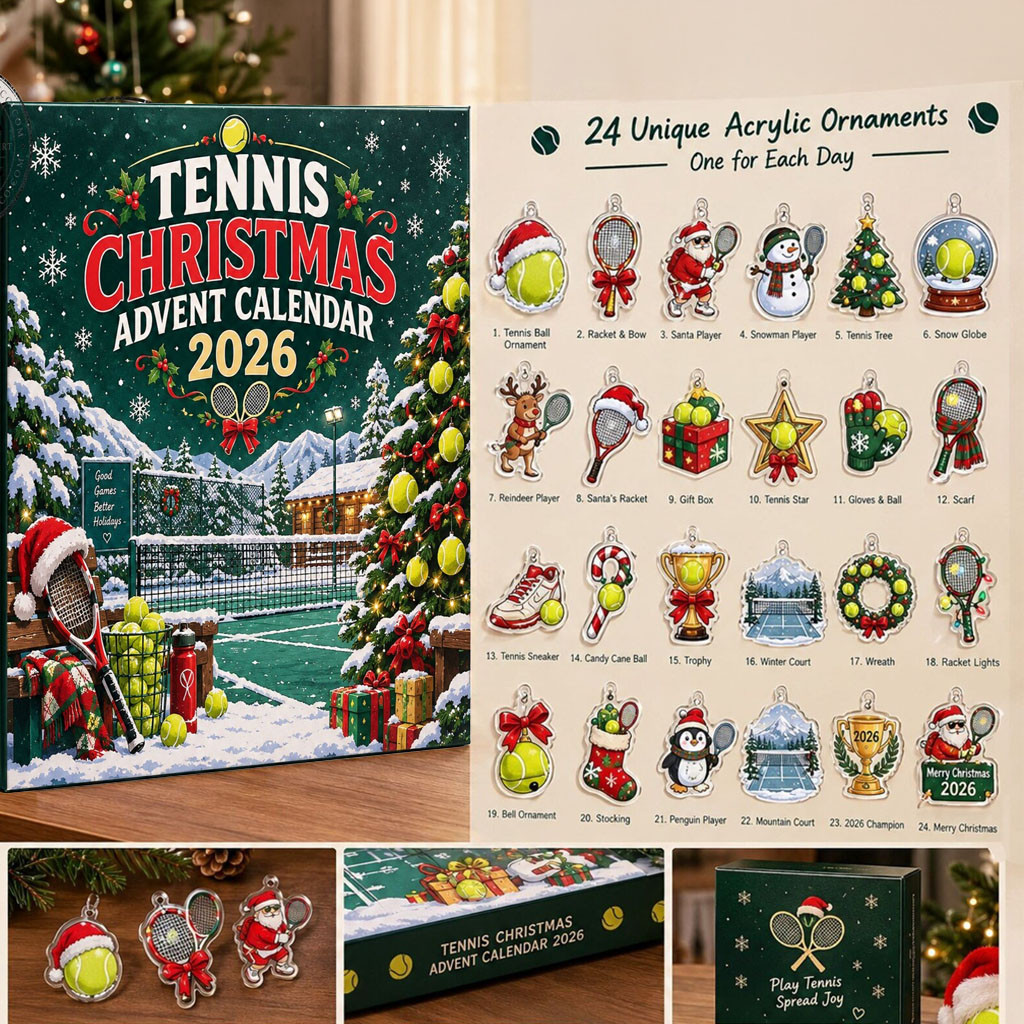 Tennis Christmas Advent Calendar 2026 Christmas Ornaments Box Xmas Gifts For Tennis Lovers