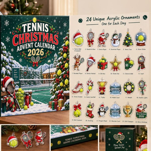 Tennis Christmas Advent Calendar 2026 Christmas Ornaments Box Xmas Gifts For Tennis Lovers - Image 2