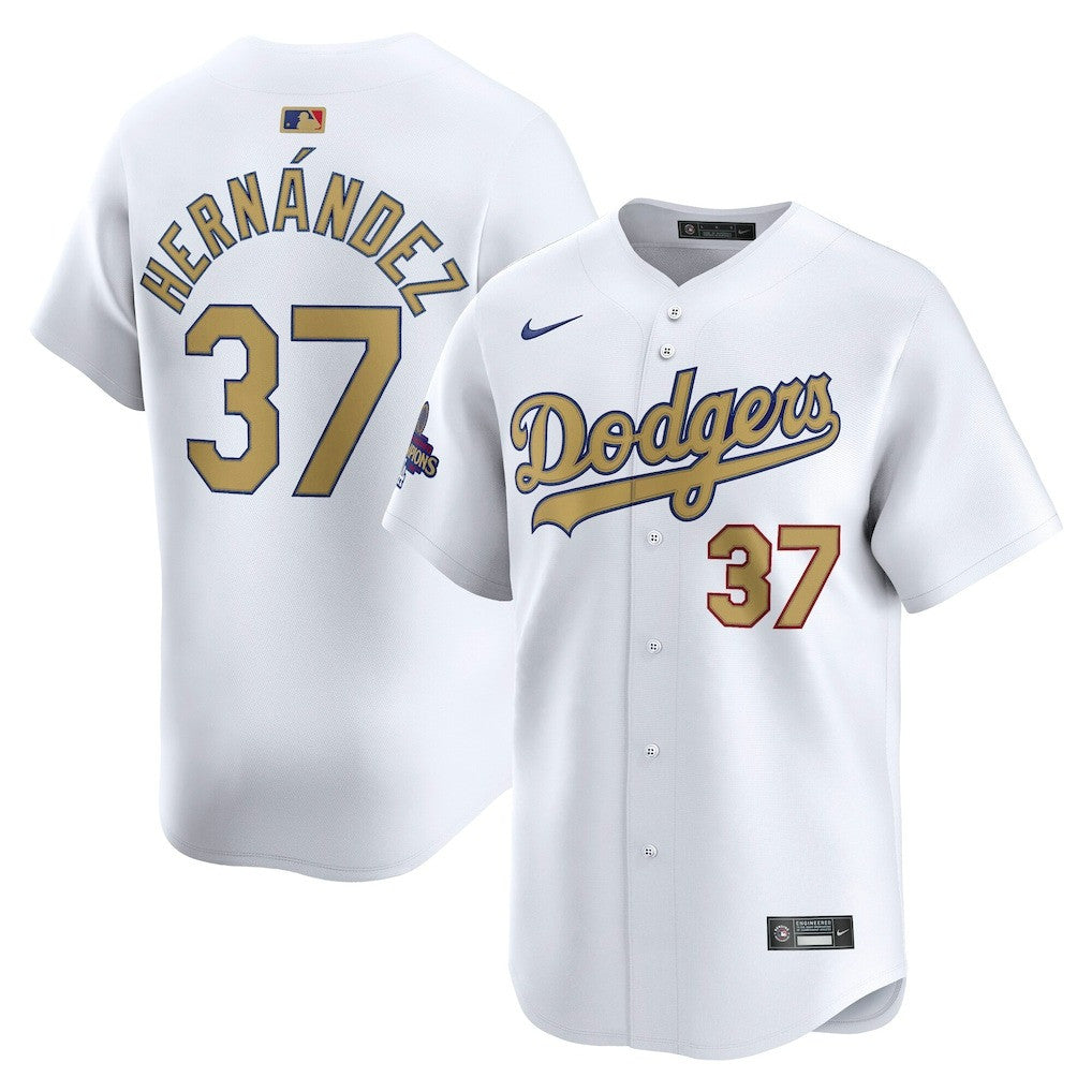Teoscar Hernandez Los Angeles Dodgers 2025 Gold Collection Limited Jersey - White