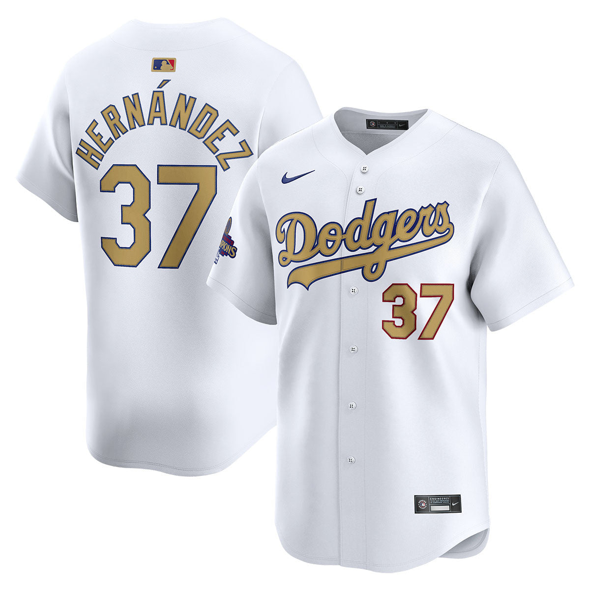 Teoscar Hernandez Los Angeles Dodgers 2026 Home World Series Champions Gold Jersey