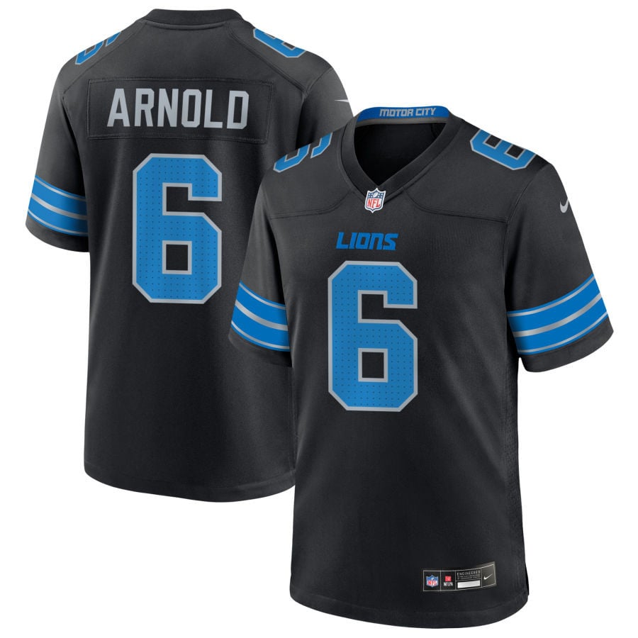 Terrion Arnold Detroit Lions 2025 Alternate Game Jersey - Black