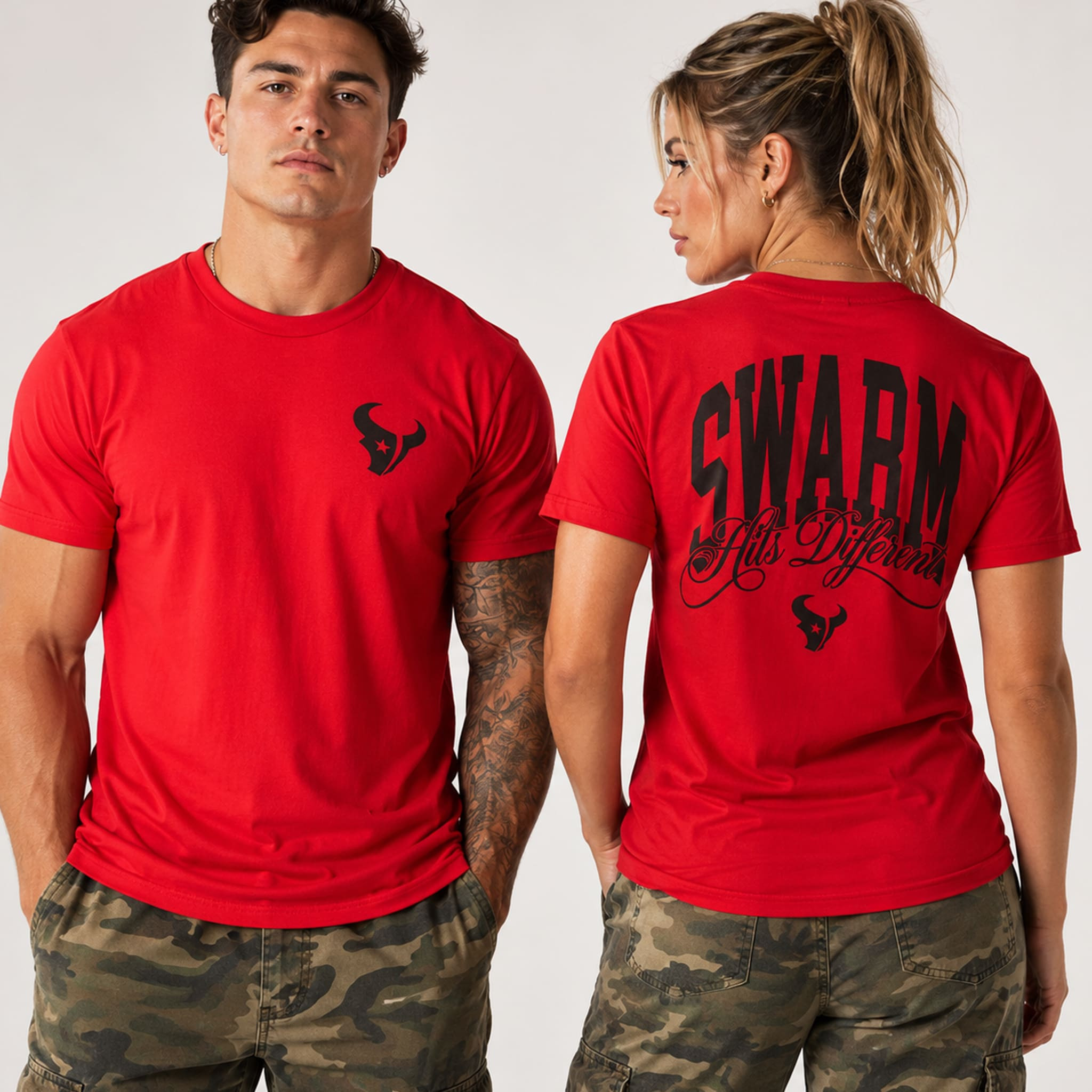 Texans Training Camp 2026 Swarm Shirt Red Houston Texans Merch Baseball Enthusiast Gifts