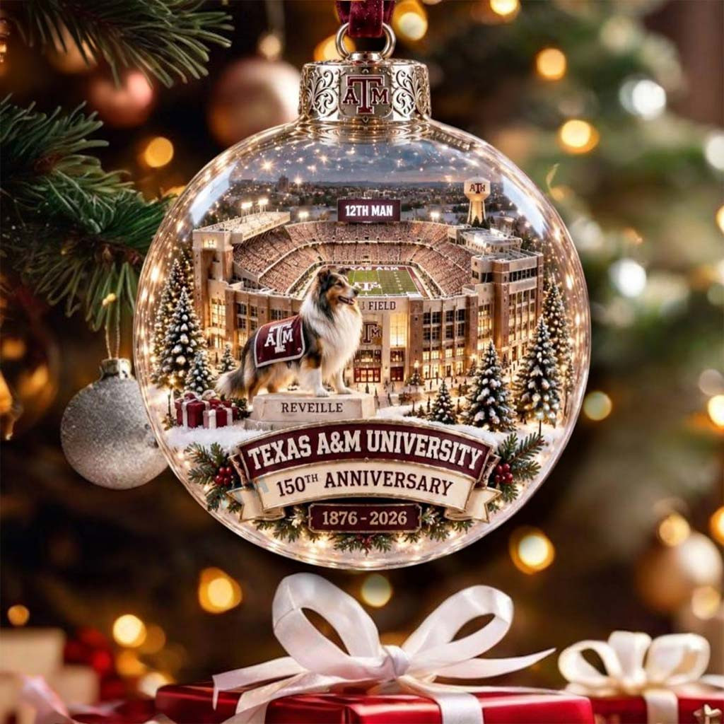 Texas A&M University 150th Anniversary 1876 2026 Christmas Ornament Xmas Tree Hanging Decor