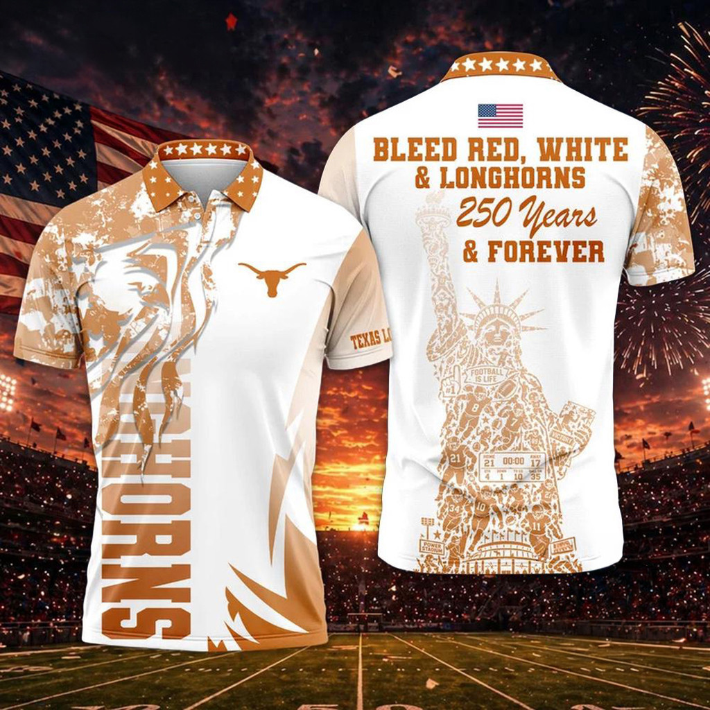 Texas Longhorns 2026 Independence Day Polo Shirt Longhorns Merch Football Patriotic Gifts