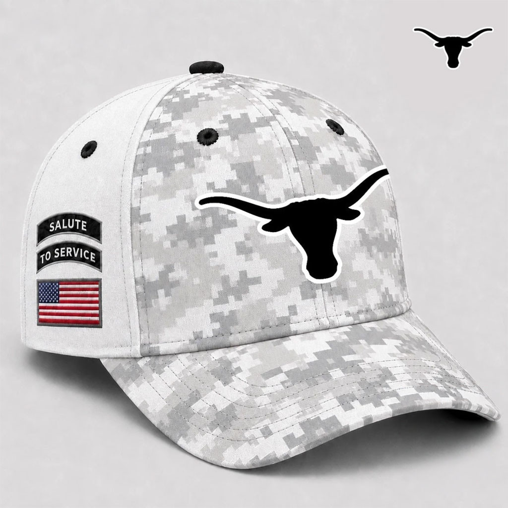 Texas Longhorns 2026 Veterans Salute To Service Camo Classic Hat Texas Longhorns Merch Gifts