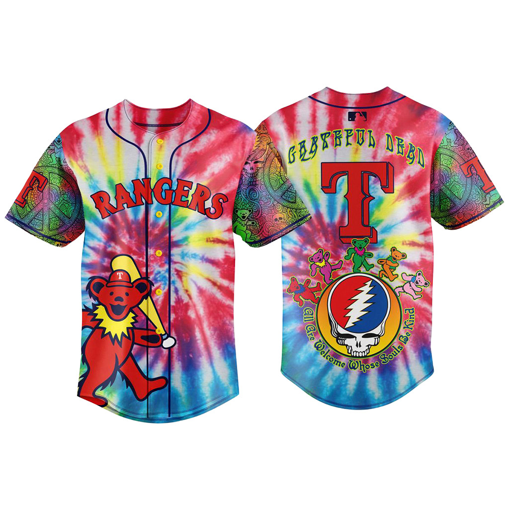 Texas Rangers Grateful Dead 2026 Baseball Jersey Rangers Merch Best Gifts For Baseball Fans