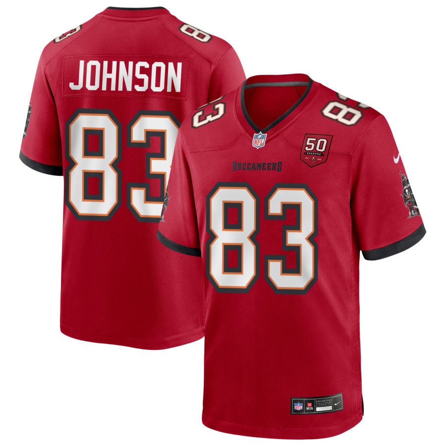 Tez Johnson Tampa Bay Buccaneers 2025 50th Season Game Jersey - Red