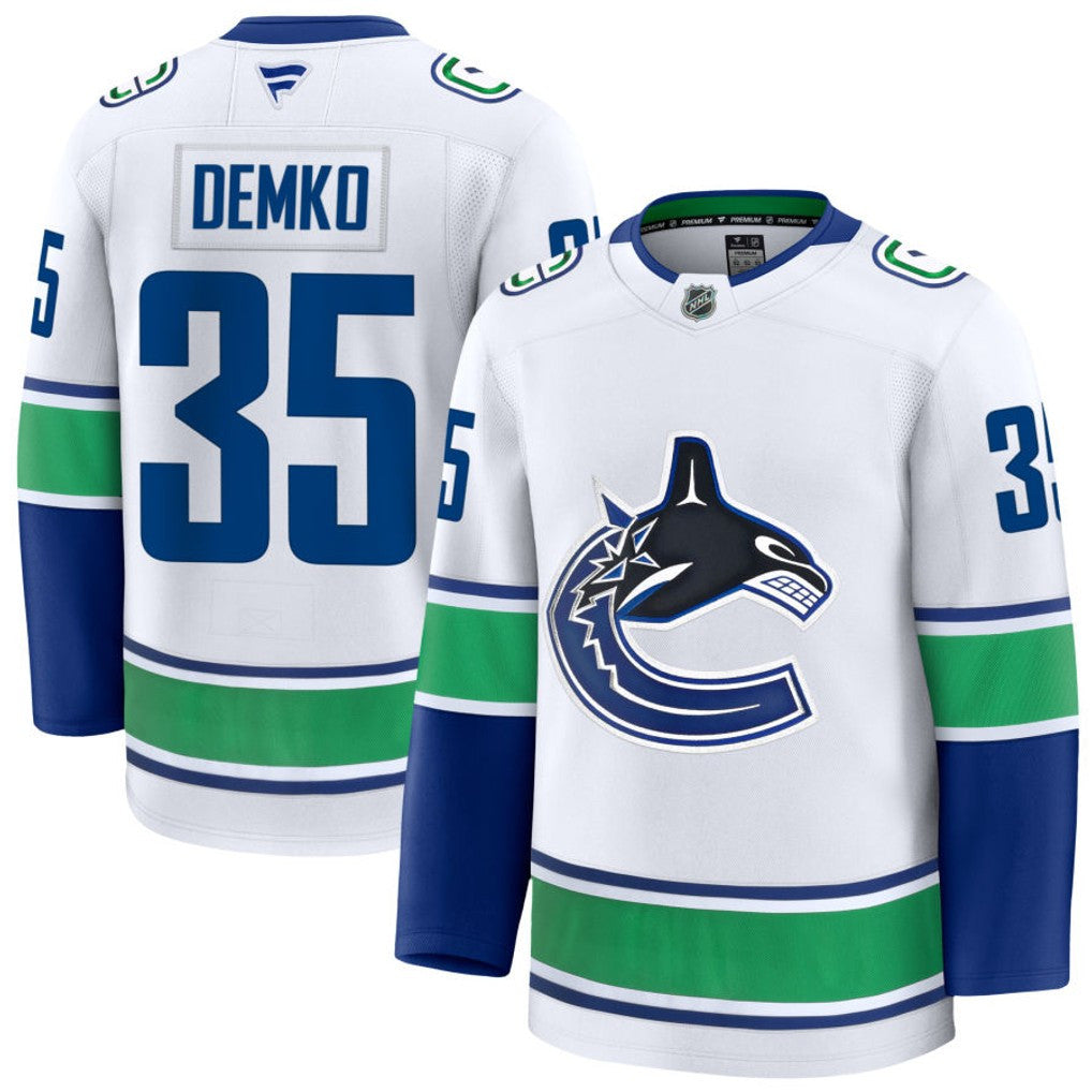 Thatcher Demko Vancouver Canucks 2025 Away Premium Jersey - White 1 Thatcher Demko Vancouver Canucks 2025 Away Premium Jersey - White
