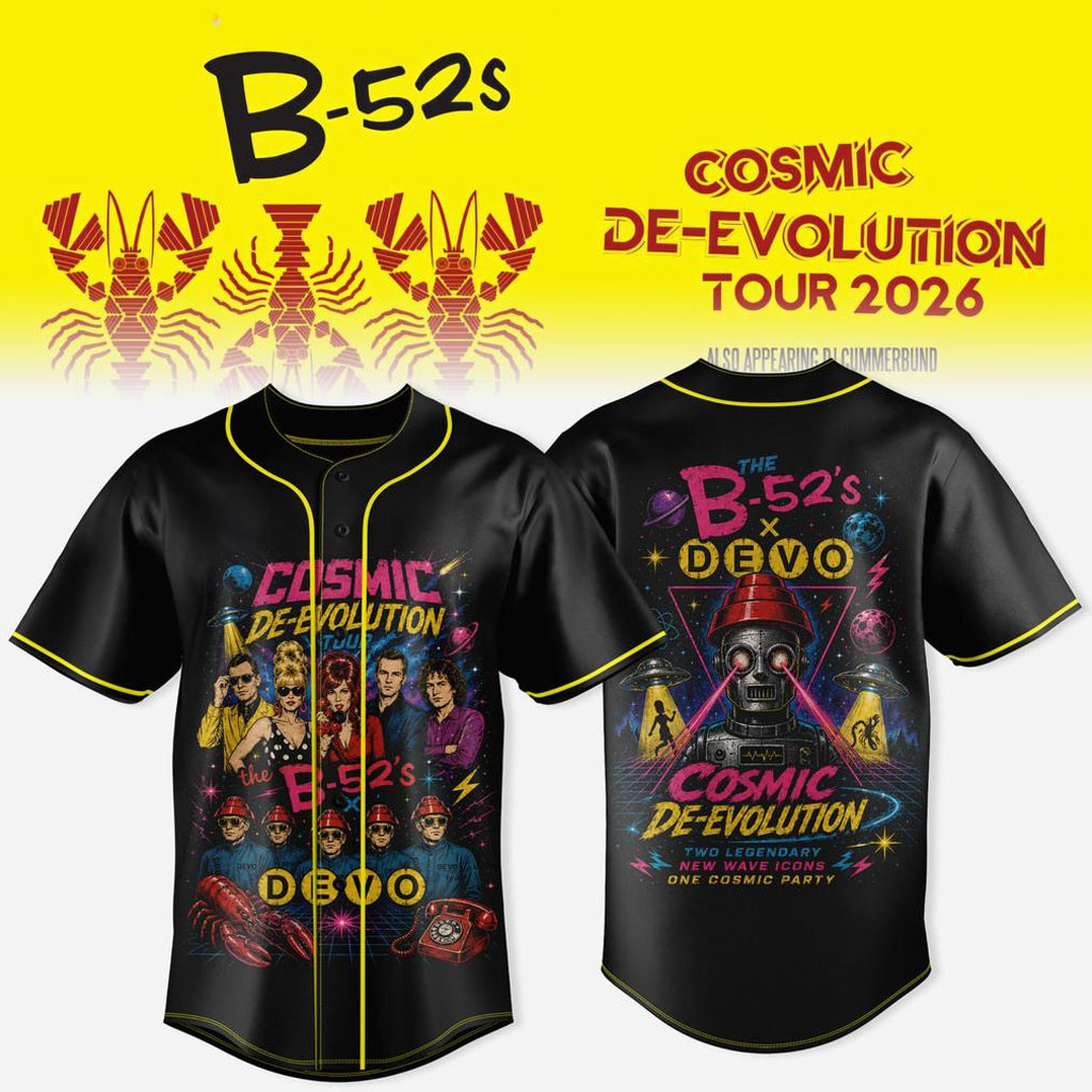 The B-52s X Devo Merch 2026 Cosmic De-Evolution Baseball Jersey Best Gift For Fans