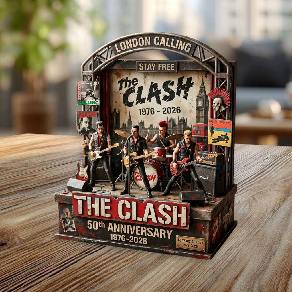 The Clash 50th Anniversary London Calling Acrylic Plaque The Clash Merch Gifts For Rock Fans