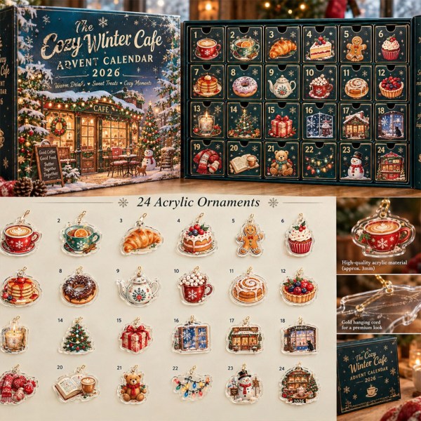 The Cozy Winter Cafe Advent Calendar 2026 24 Days Christmas Ornaments Box Cute Xmas Gifts - Image 2