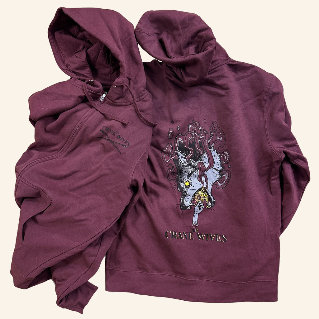 The Crane Wives Merch Wolf Zip Hoodie Cool Gifts For Music Lovers