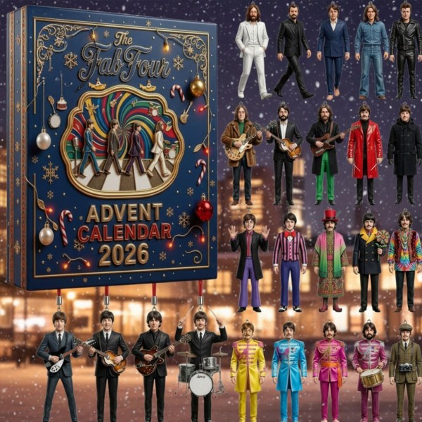The Fab Four Beatles Abbey Road Advent Calendar 2026 Xmas Tree Ornament Rock Band Holiday Gifts - Image 2