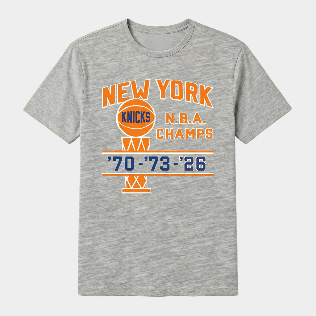 The Faherty X NY Knicks Merch 2026 New York Knicks Three Time Finals Champions T-Shirt Fan Gift