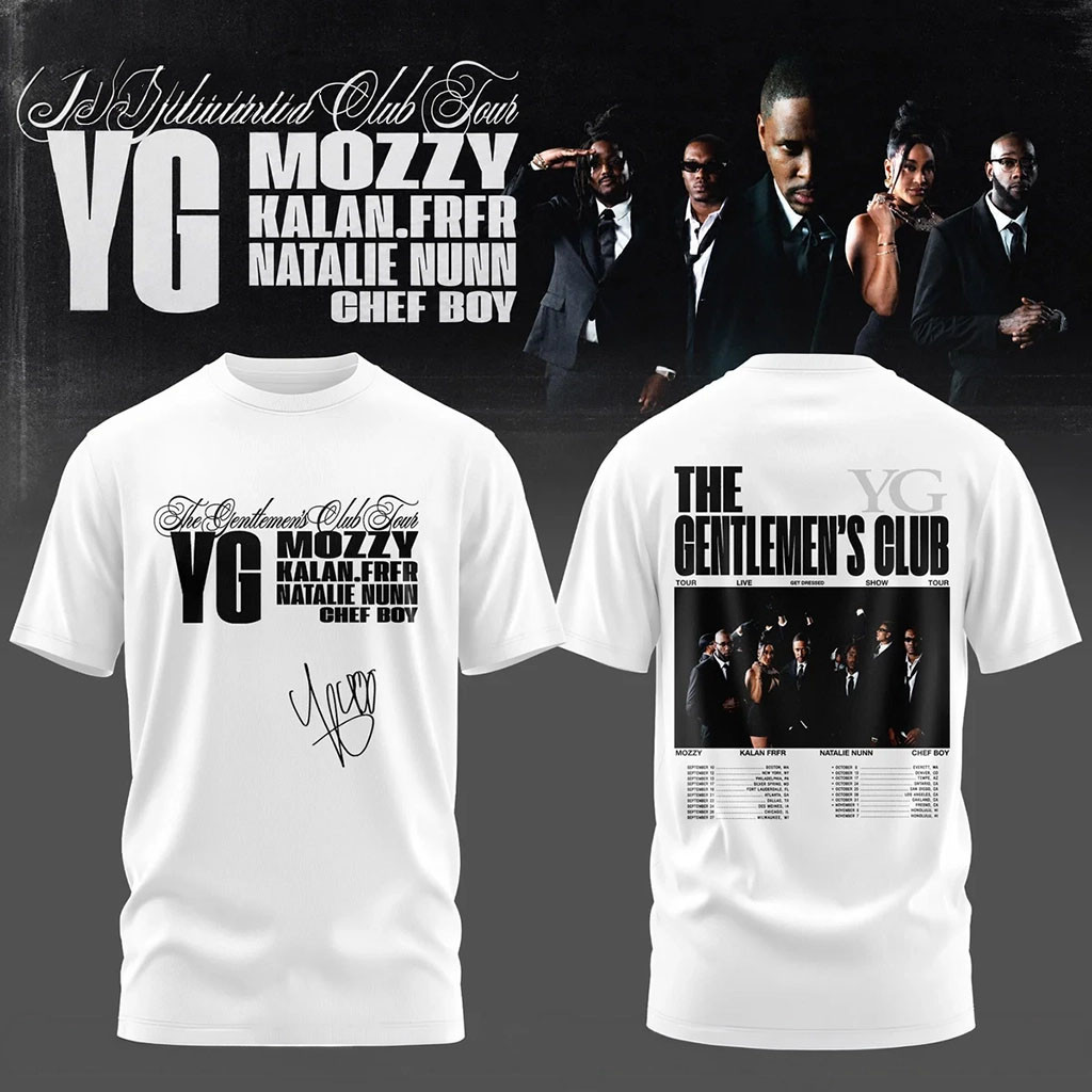 The Gentlemen's Club Tour T-Shirt White YG Merch Best Gifts For Music Fans