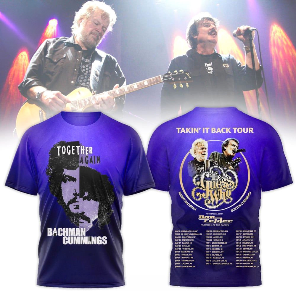 The Guess Who 2026 Takin’s It Back Tour T-Shirt Together Again Bachman Cummings Shirt Fan Merch