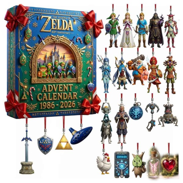 The Legend Of Zelda Merch 40th Anniversary Advent Calendar Xmas Tree Ornaments Fans Gifts - Image 2