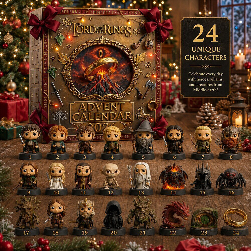 The Lord Of The Rings 2026 Advent Calendar 24 Days Of Christmas Ornaments LOTR Merch Xmas Gifts - Image 3