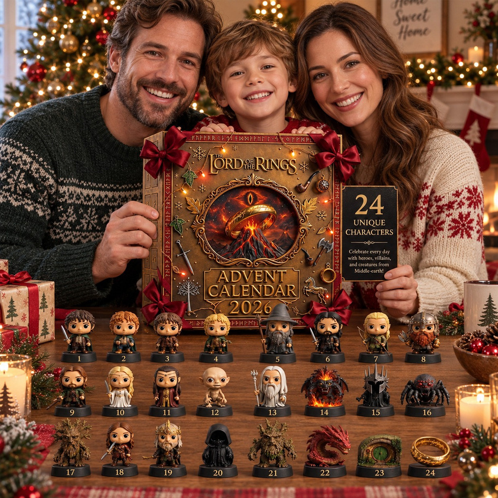 The Lord Of The Rings 2026 Advent Calendar 24 Days Of Christmas Ornaments LOTR Merch Xmas Gifts