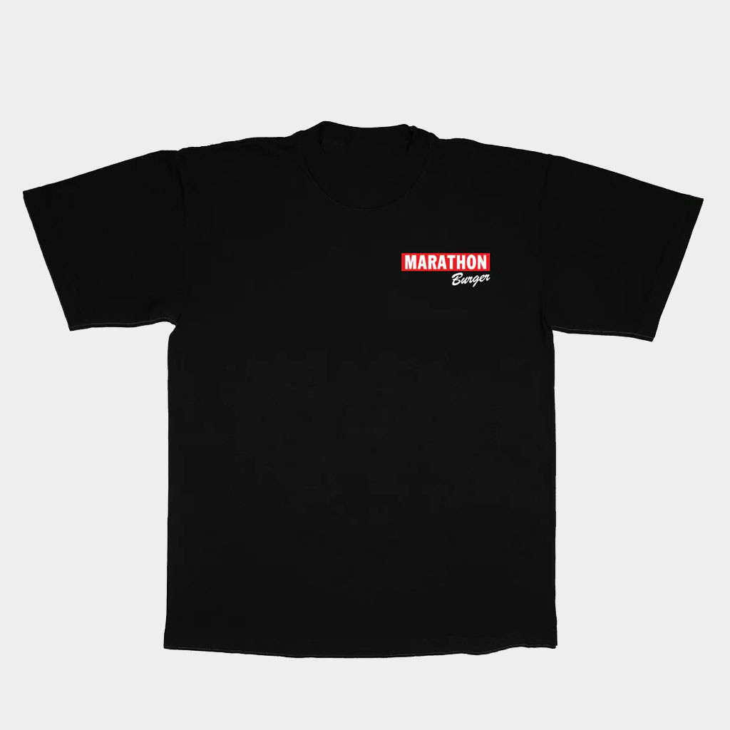The Marathon Clothing Merch 2026 Marathon Burger T-Shirt Black Father's Day Present Ideas