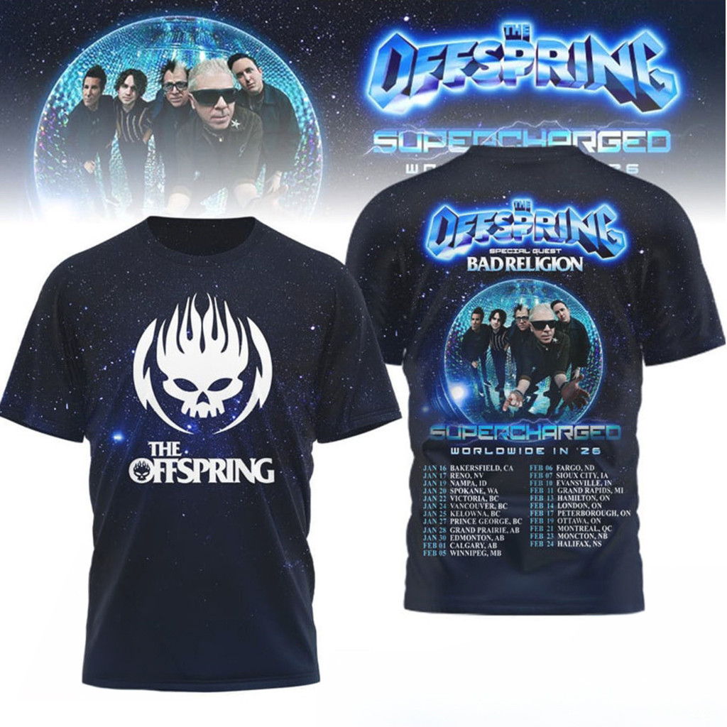 The Offspring Supercharged World Tour 2026 T-Shirt The Offspring Merch Punk Rock Fan Gifts